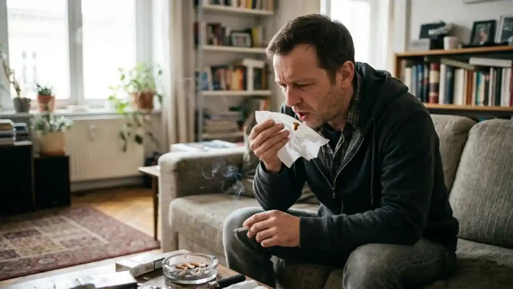 Smoking and Coughing Up Brown Mucus